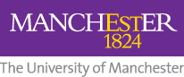I guest taught at The University of Manchester - this picture is their logo. Purple background with MANCHESTER 1824 - MANCH in white, EST in orange and ER in white. Below the EST in orange is also 1824 in Orange with The University of Manchester in grey under neath.